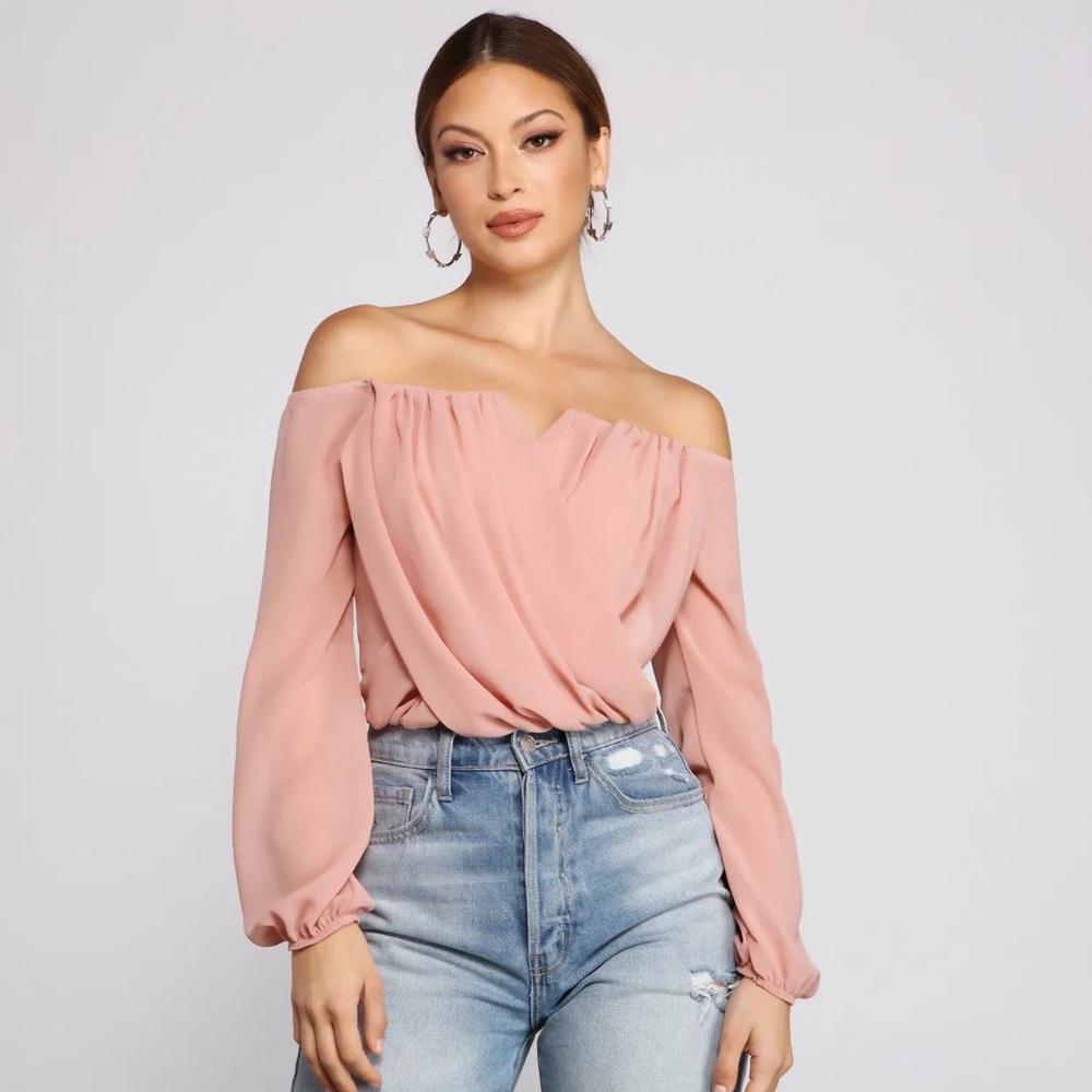 Windsor Blush Off-Shoulder Blouse
